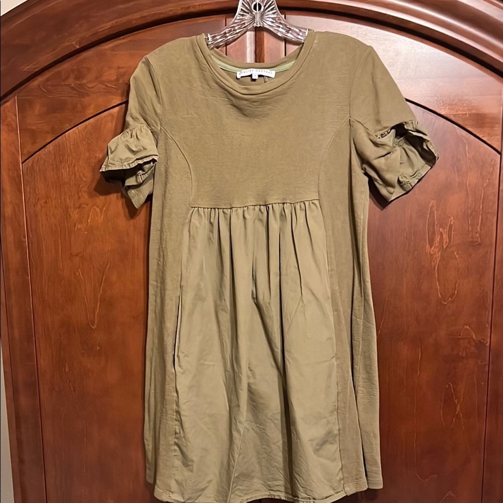 English Factory Olive Green Short Sleeve Dress